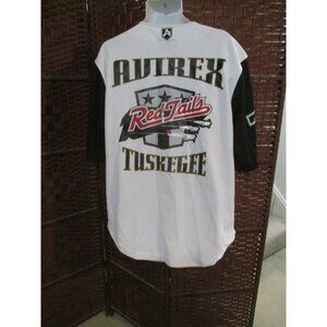 Vintage 90s Avirex Baseball Jersey Shirt Red Tails Tuskegee Airmen Streetwear M